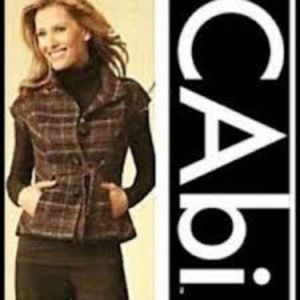 CAbi Sleeveless Belted Plaid  Vest
